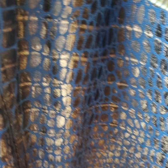 Ruby Rd. Blue and Gold Bomber Jacket Relaxed Fit - Picture 5 of 9